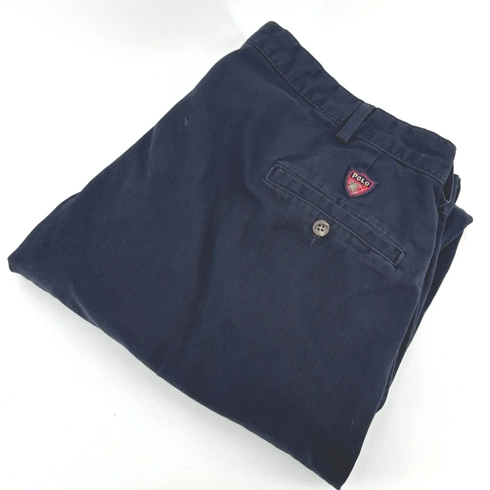 Polo Ralph Lauren Classic Golf Pant Mens 40 Navy Solid Relaxed Vintage 90s USA